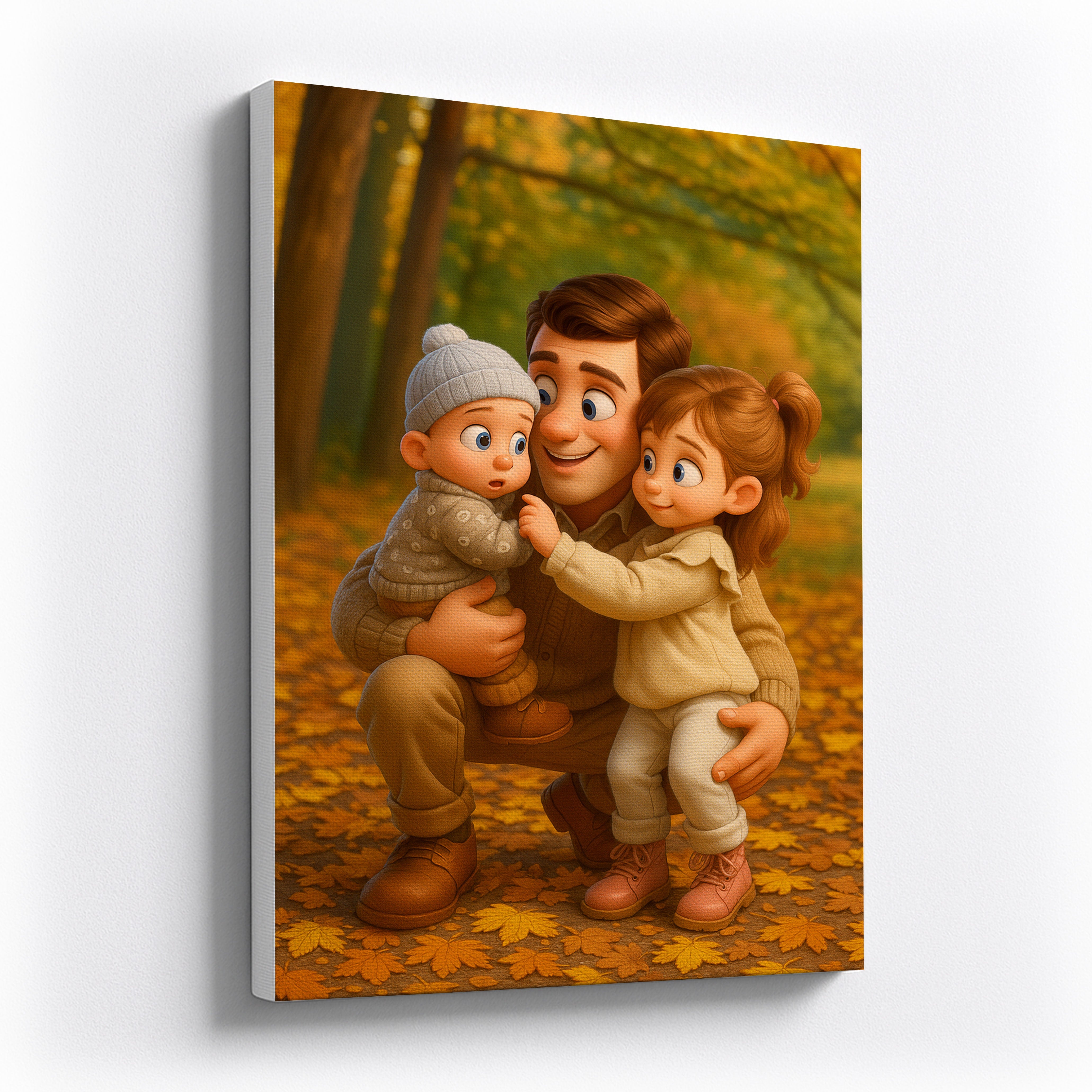 Custom Disney Family Portrait – Personalized Cartoon Artwork with Kids