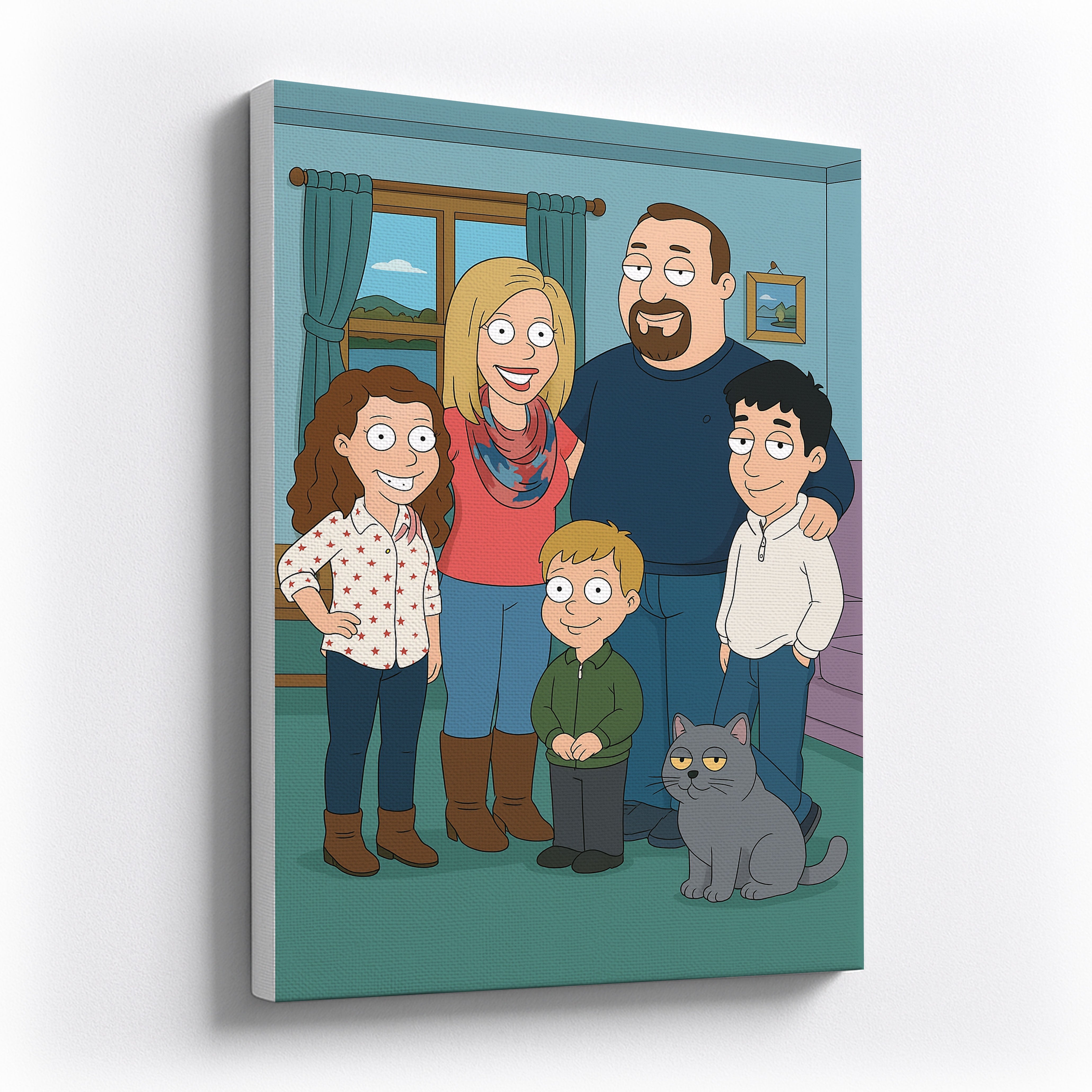 Your Photo as Family Guy Characters - Unique Cartoon Canvas Gift