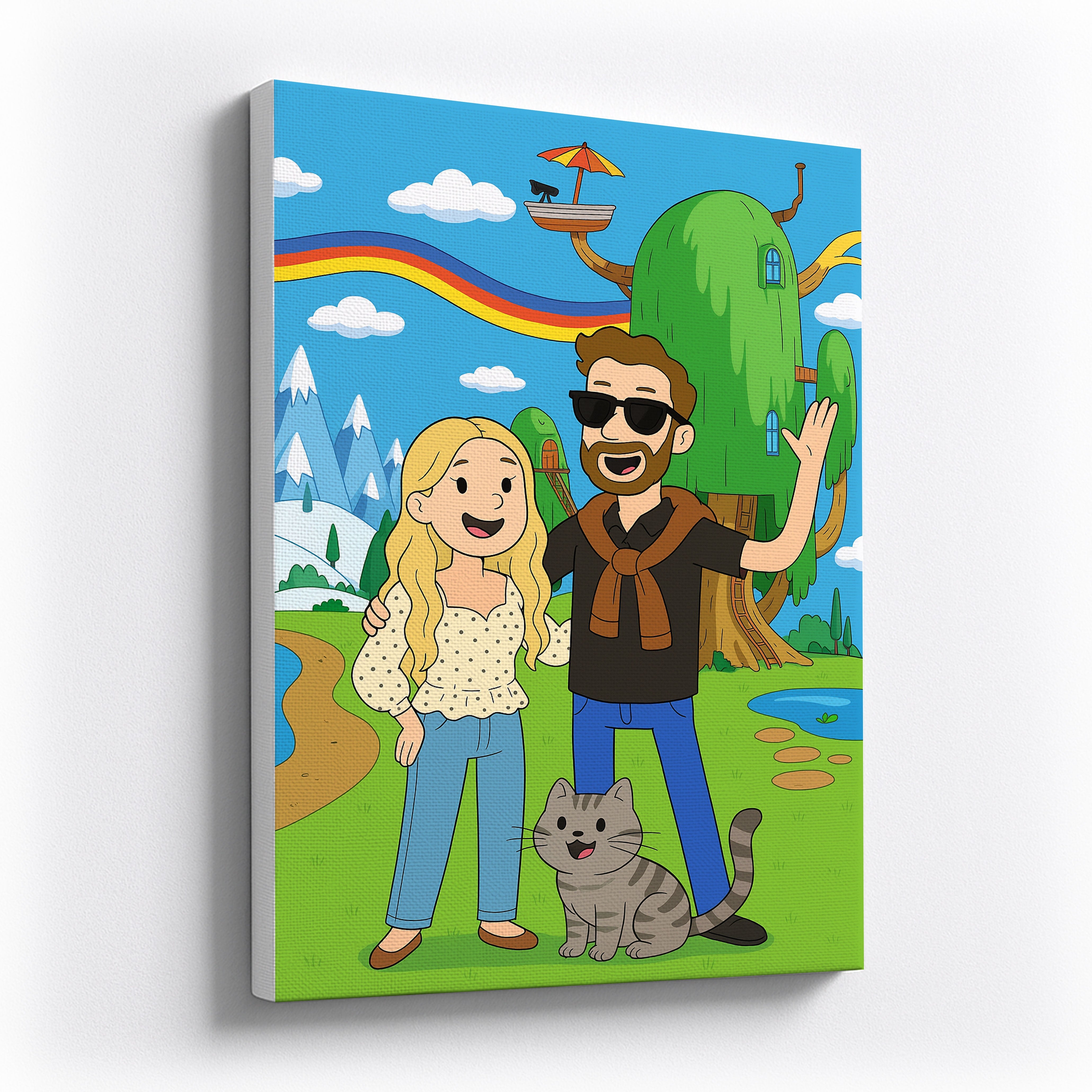 Adventure Time Style Portrait – Fun Personalized Cartoon Gift for Friends, Family & Pets