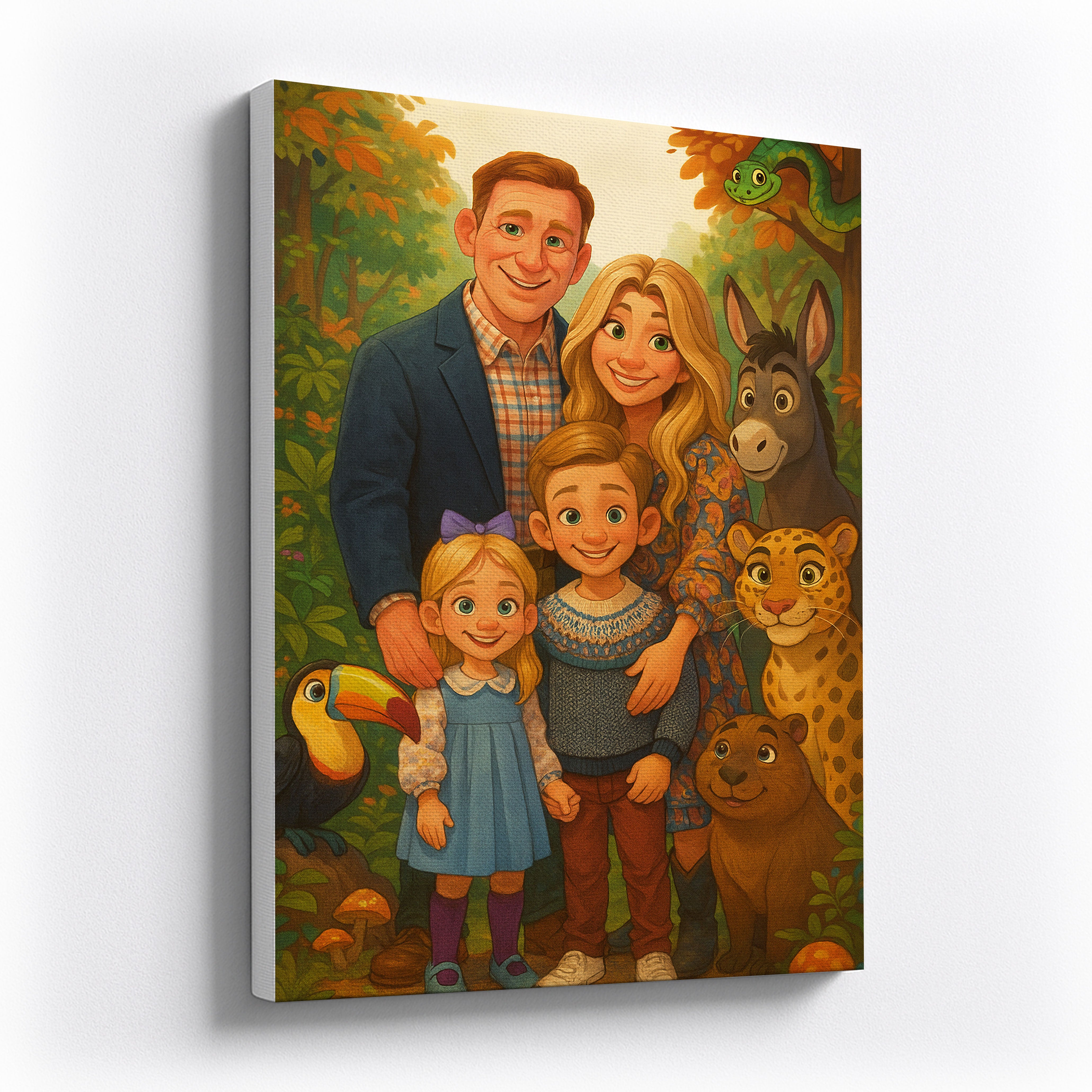 Custom Family Portrait Canvas in Encanto Style Personalized Magical Artwork Gift