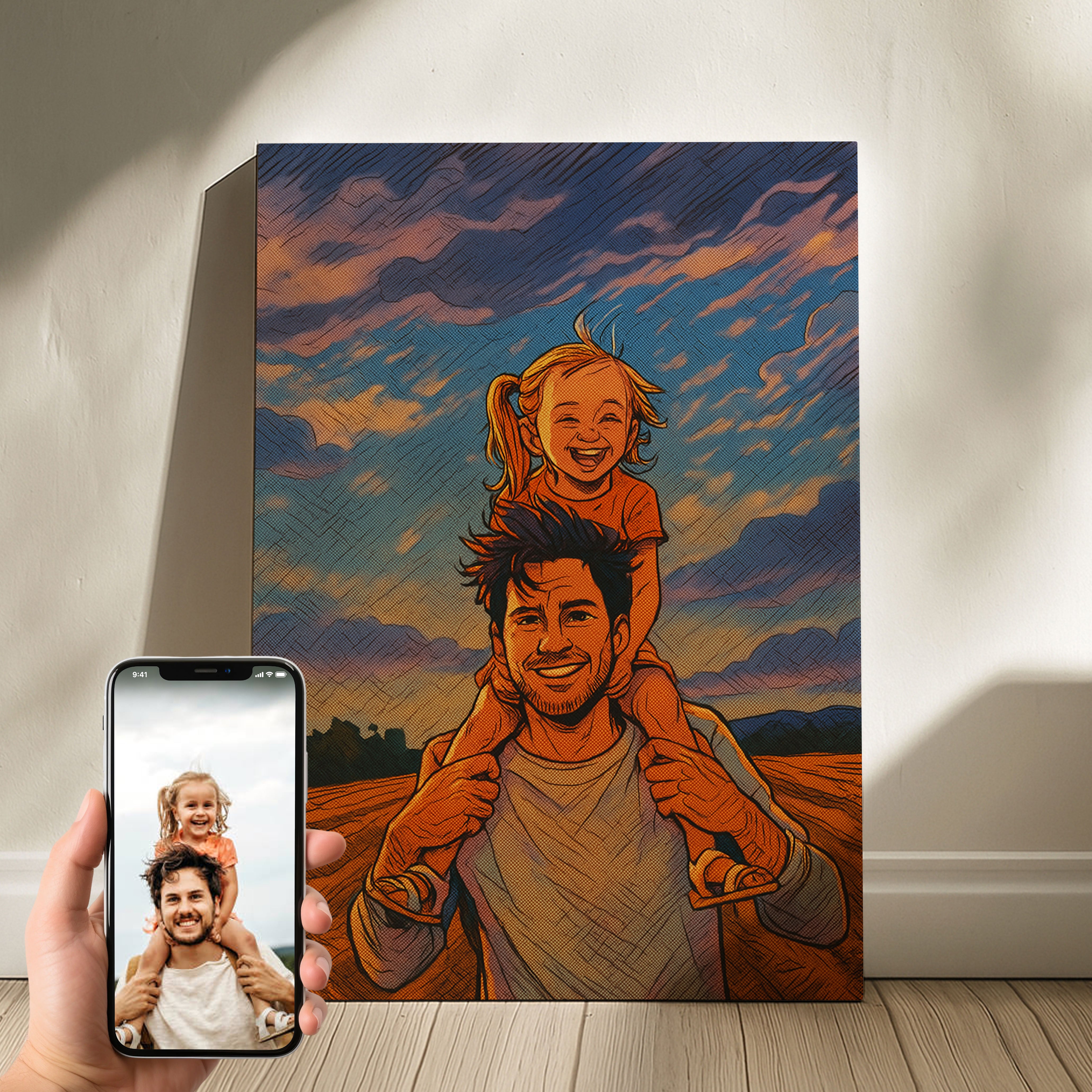 Custom Family Portrait Canvas in Spider Verse Style Personalized Comic Artwork Gift