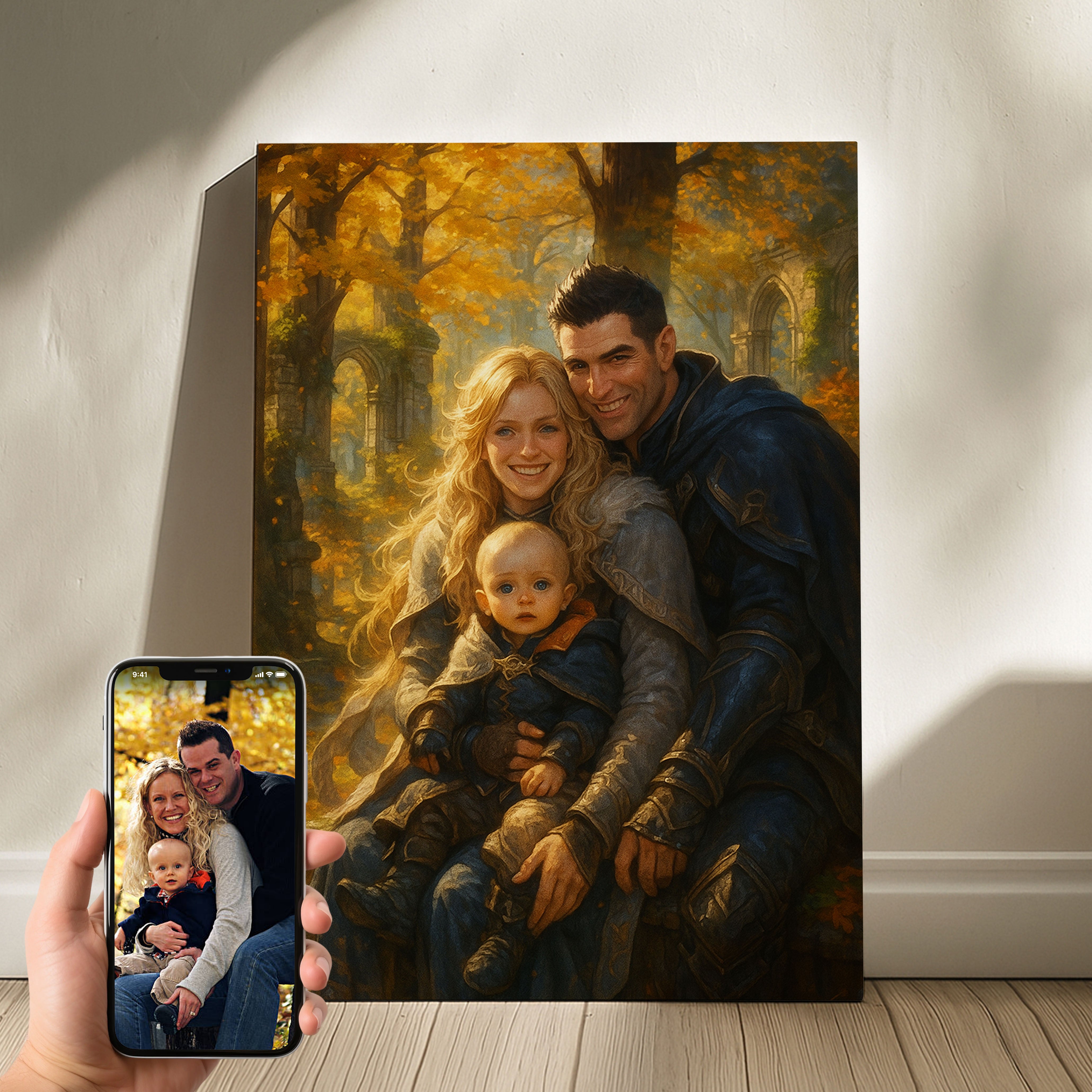 Custom Family Portrait Canvas in Final Fantasy Style Personalized Fantasy Artwork Gift