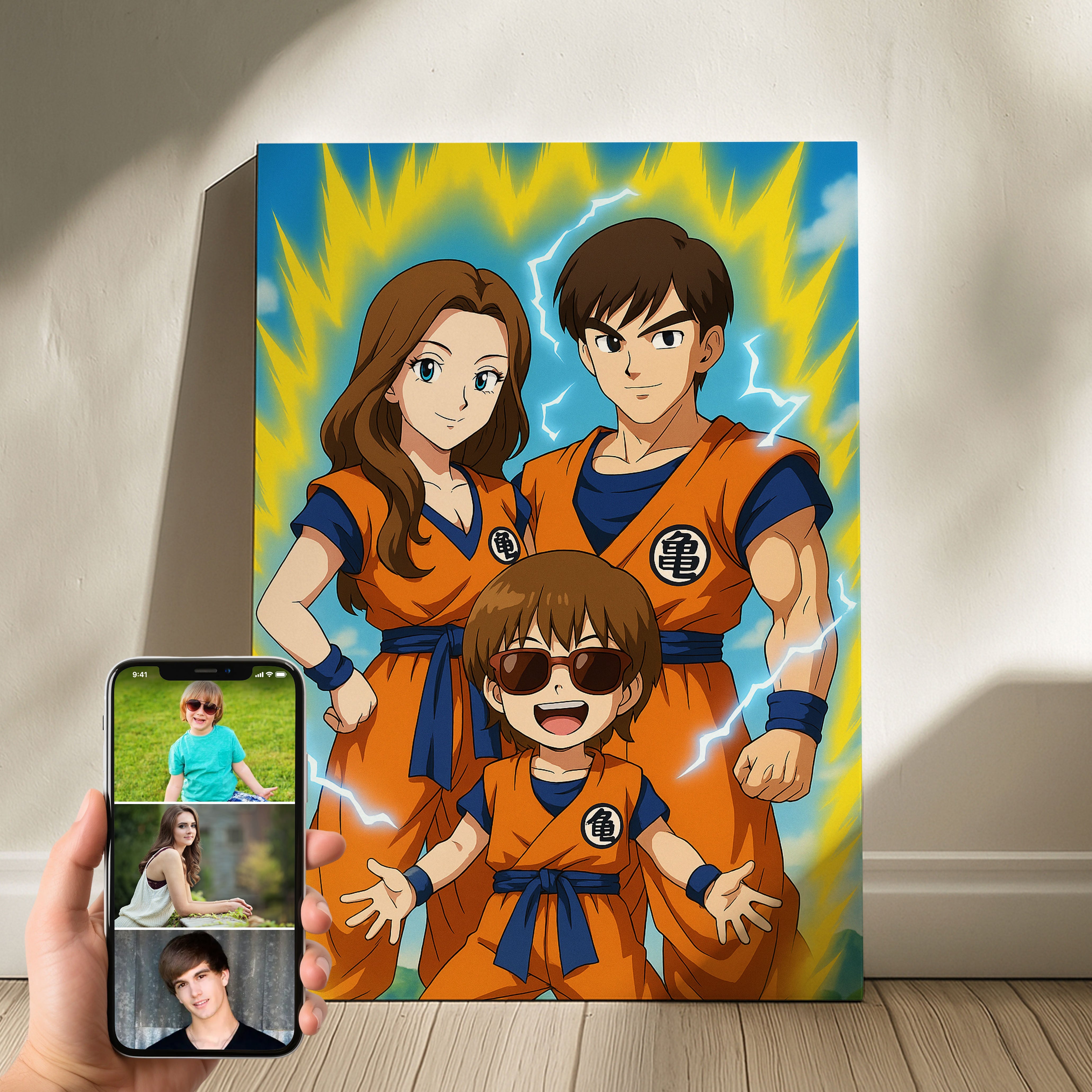 Custom Dragon Ball Style Portrait – Personalized Anime Canvas Gift